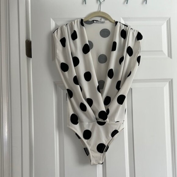 Zara Black and White Polka Dot Kids Bodysuit - Picture 1 of 2